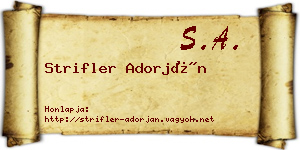 Strifler Adorján névjegykártya